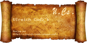 Ulreich Csák névjegykártya
